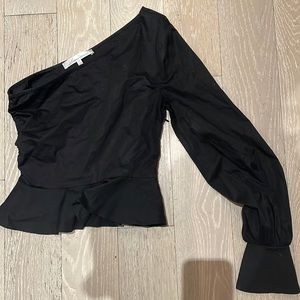 Black one shoulder peplum top!